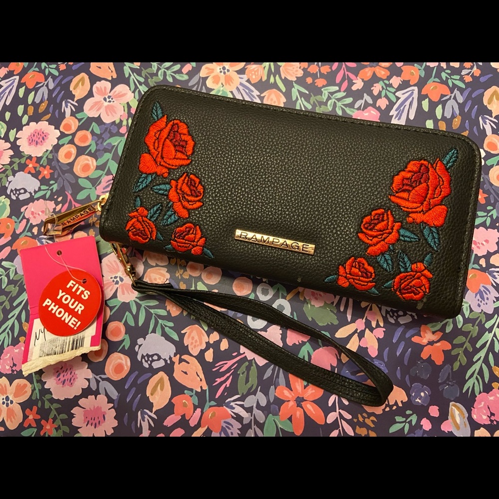 Wallet RAMPAGE (Black with rose red)